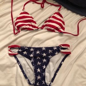Red white and blue bikini